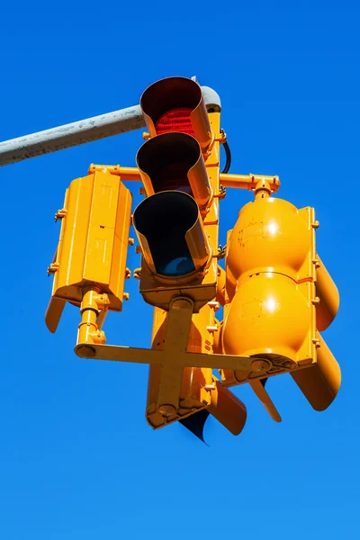 Yellow traffic lights in New York City