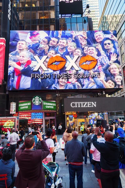 Big screen at Times Square,  Manhattan, New York City