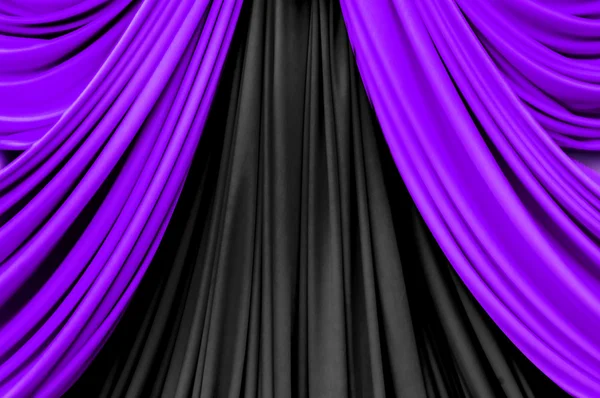 Purple and black curtain on stage