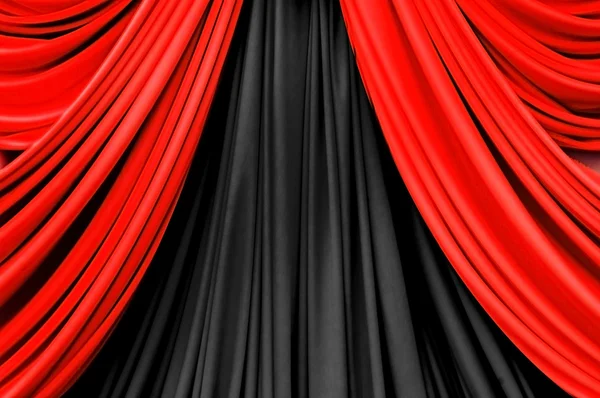 Red and black curtain on stage