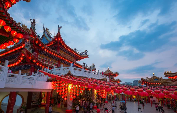 Thean Hou Temple in Kuala Lumpur at night during Chinese New Year