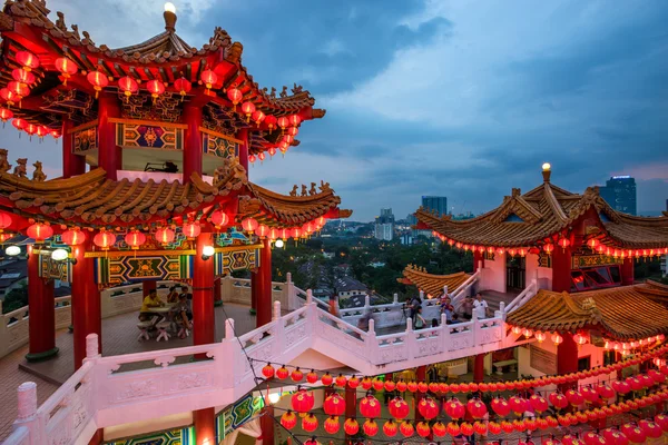 Thean Hou Temple in Kuala Lumpur at night during Chinese New Year