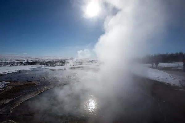 Geyser and hot thermal pools, Iceland