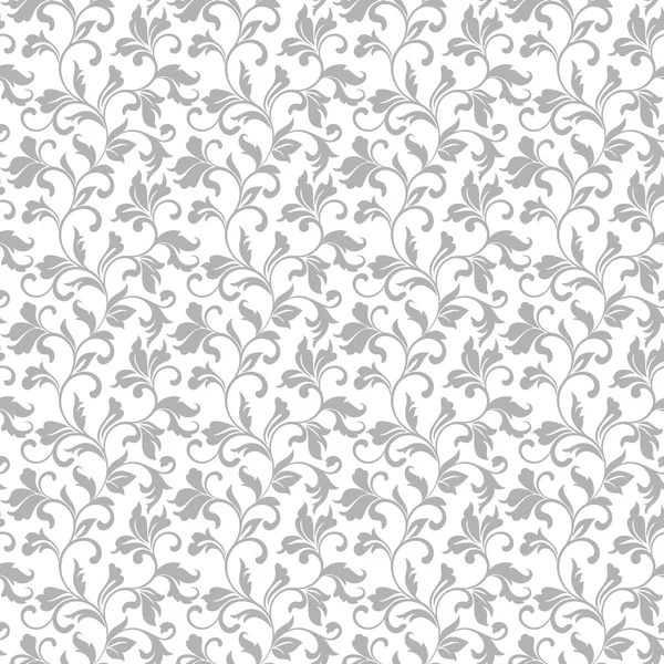 Elegant seamless pattern with floral tracery on a white backgrou