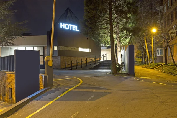Hotel exterior in the night