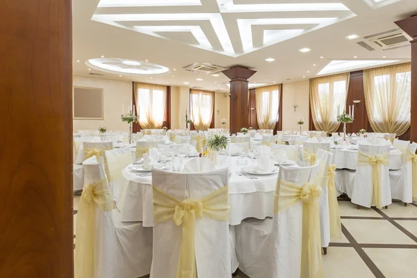 Wedding hall or other function facility set for fine dining