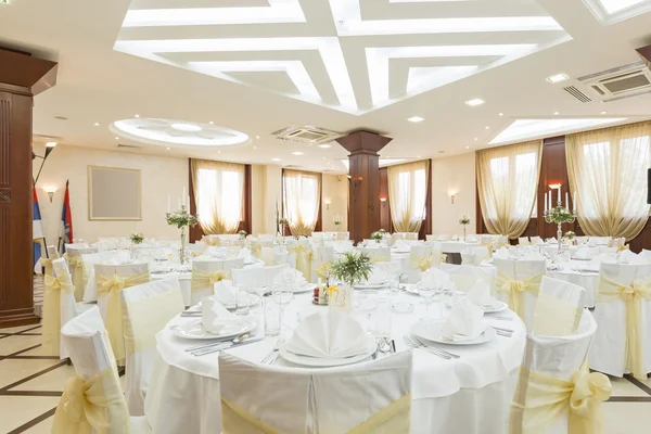 Wedding hall or other function facility set for fine dining