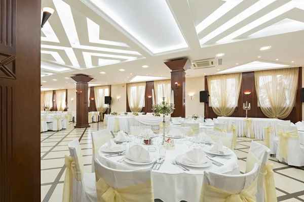 Wedding hall or other function facility set for fine dining