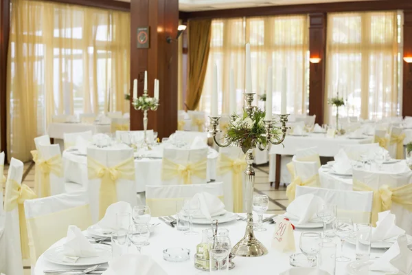 Wedding hall or other function facility set for fine dining