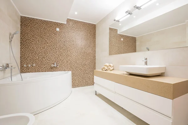 Hotel bathroom with hydro massage bath tub
