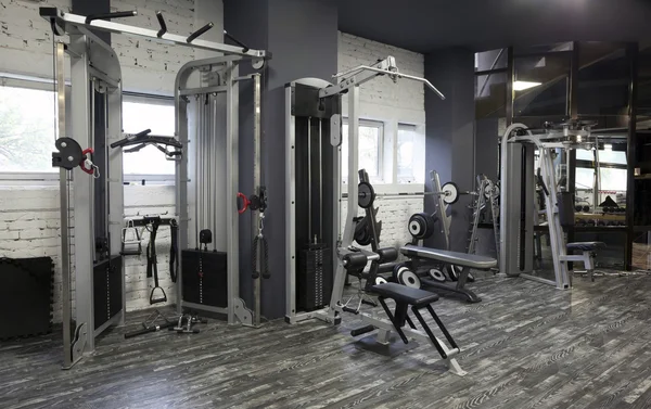 Exercise machines in a gym