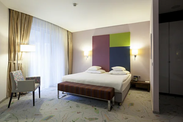 Colorful hotel room interior