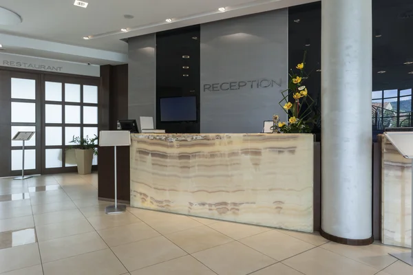 Reception desk in hotel