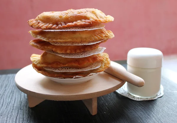 Traditional Asian food fried pies with meat