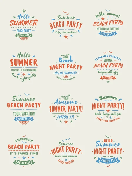 Set of Summer Holidays Design Elements. Beach Party Badges and Labels