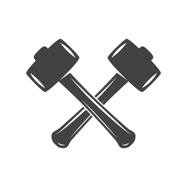 Twee gekruiste hamers symbool — Stockvector © macrovector 38222531