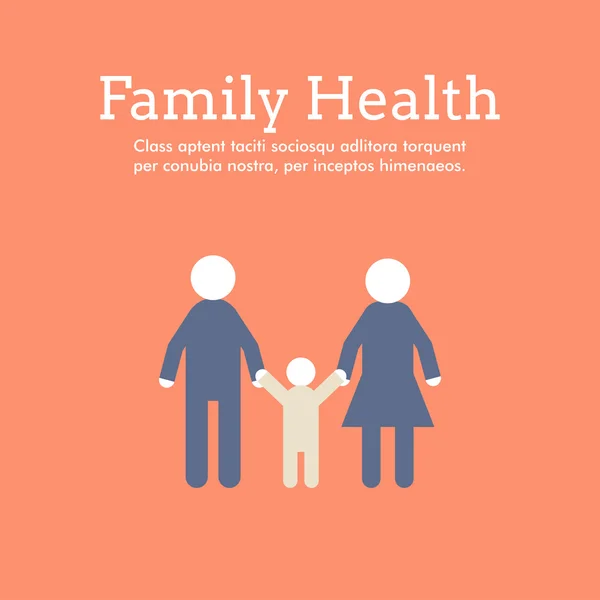 World Health Day Celebrating Card or Poster Design. Family Health. Flat Design