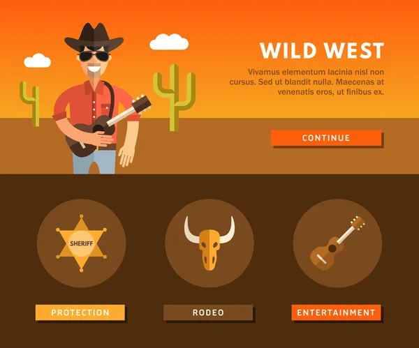 People Character. Cowboy. Profession Concept. Flat Design Concepts for Web Banners and Promotional Materials