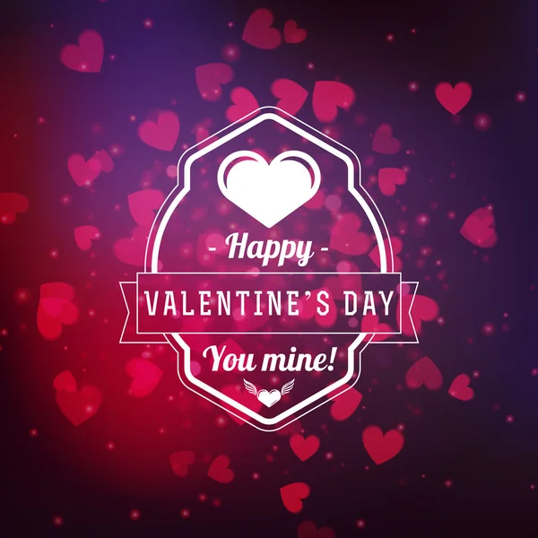 Valentines Day Greeting Card Background and Light Bokeh Hearts. Valentine Card, Valentine Label. Vector Illustration EPS 10