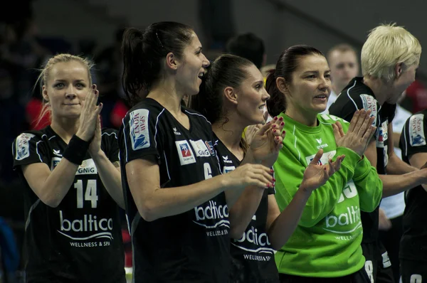 Pogon Baltica Szczecin players celebrates the victory