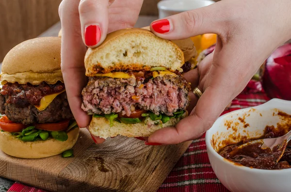 Beef Sliders with homemade barbecue sauce