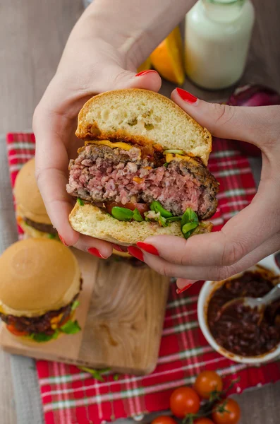 Beef Sliders with homemade barbecue sauce