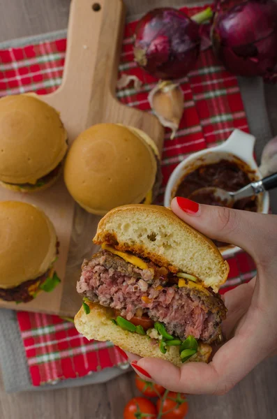 Beef Sliders with homemade barbecue sauce