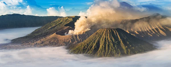 Mount Bromo, active volcano during sunrise.