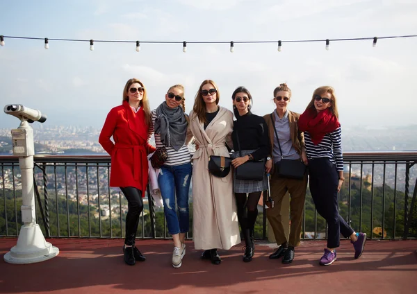 Group of smiling female friends