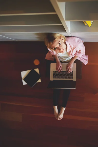 Female freelancer busy working