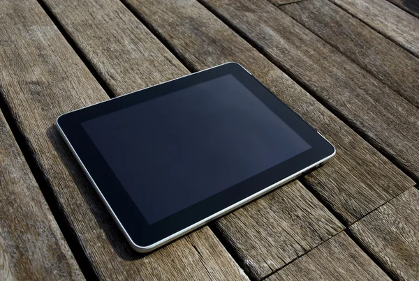 Black digital tablet with blank screen