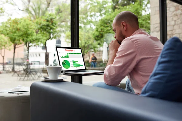 Young businessman while working