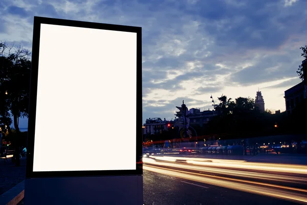 Blank billboard with copy space on dusk