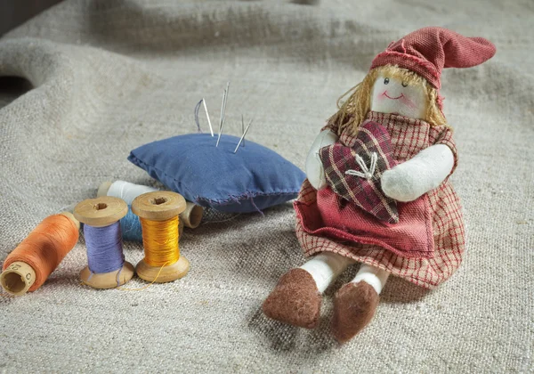 Rag Doll and sewing items