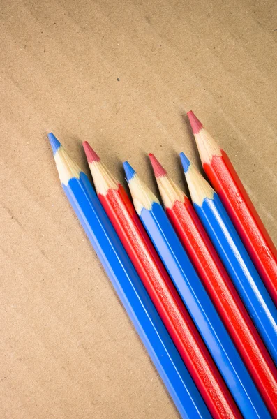 Red blue colored crayons