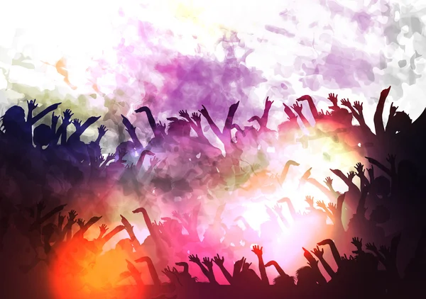 Crowd of Party People Background - Vector Illustration