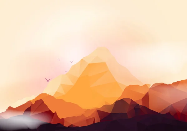Geometric Mountain Background - Vector Illustration