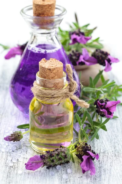 Essential oil and lavender.