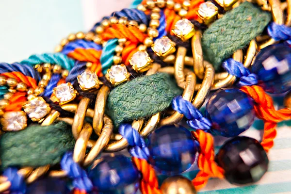 Jewellery made from beads and metal handmade macro