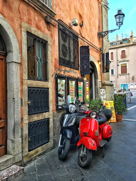 Black and Red Bikes, Taormina, Sicily, Italy