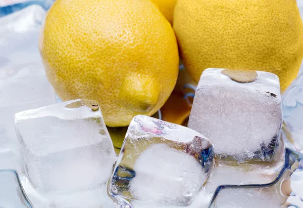 Chilled lemon,  ice, fragment