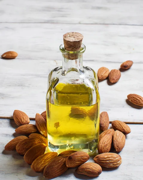 Glass bottle with almond oil