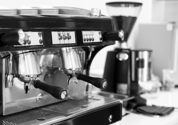 Selective focus Professional coffee machine