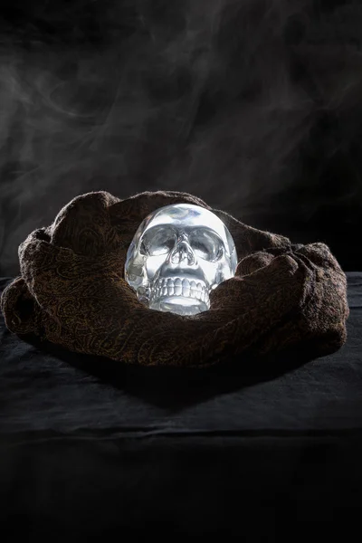 Crystal Skull on Smoky Background