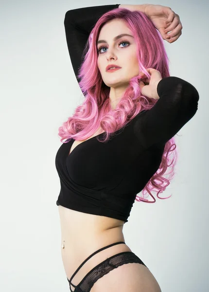 Pink hair model