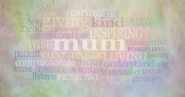 Mum Word Cloud on parchment