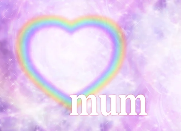 Mum  Rainbow Heart Frame Background