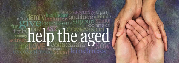 Campaign banner to Help the Aged