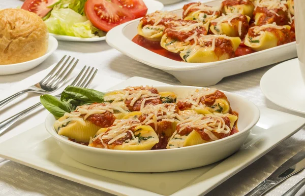 Three cheese jumbo pasta shells