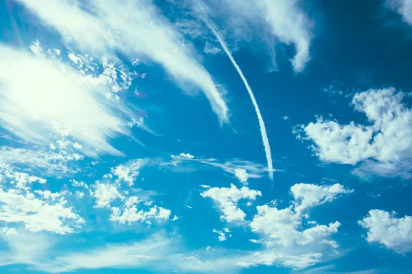 Jet smoke and blue sky